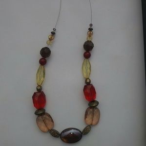 Burgundy and brown stone necklace